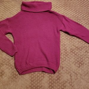 Fuschia Cozy cowl sweater